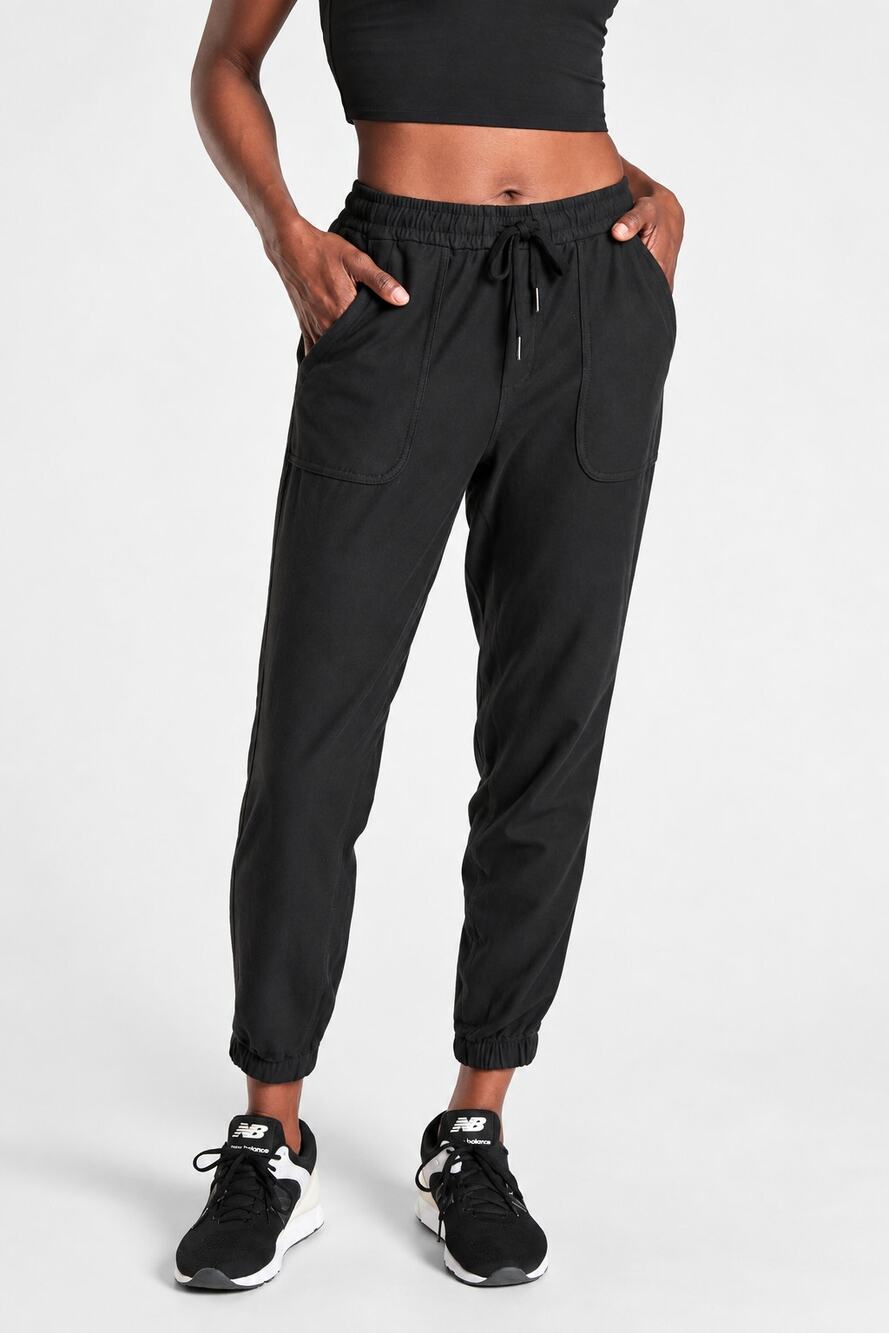 Athleta Farallon Jogger Pants Black Canvas Size 2